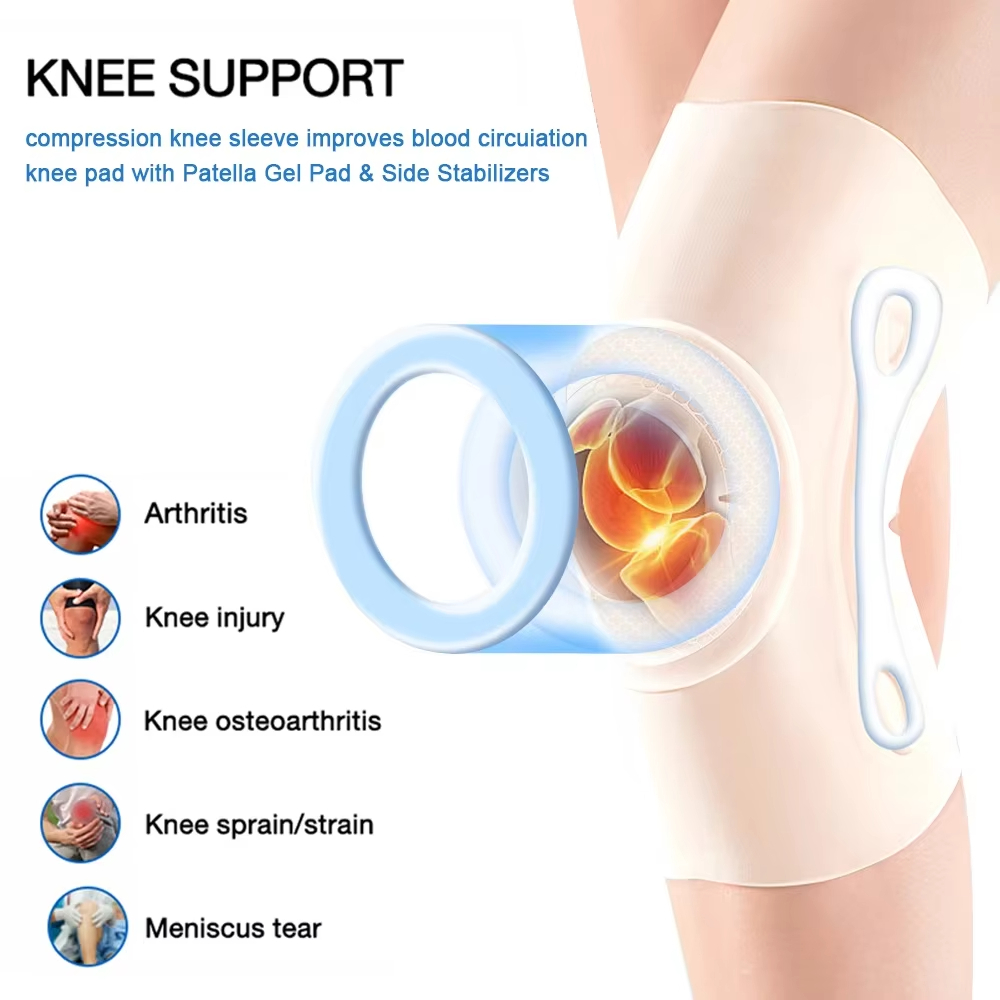 อุปกรณ์พยุงเข่าแบบบาง Compression Knee Support with Patella Gel Pad & Side Stabilizer - Meniscus Tear,Arthritis,Joint Pain,ACL,MCL