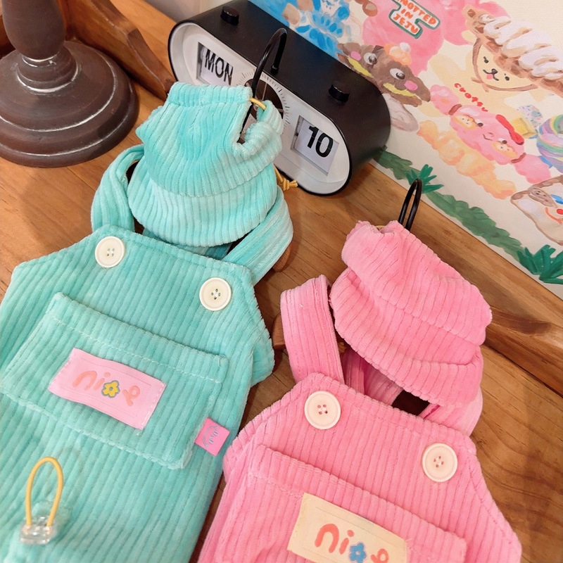 เสื้อผ้าสัตว์เลี้ยง เสื้อผ้าสุนัขลูกสุนัข ชเนาเซอร์ ภาษามอลตา สัตว์เลี้ยงสี่ขาน่ารักสายรัดสุนัขขนาดเล็กกระโปรงหมวกสายรัดสุนัขกางเกง ฤดูหนาว corduroy เสื้อผ้า