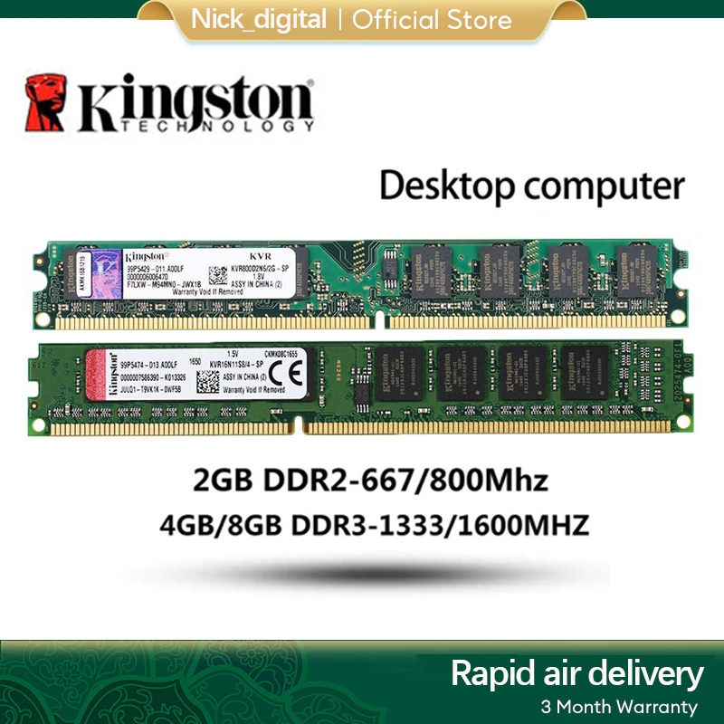 Kingston DDR3 RAM 8g 4g 2g 667Mhz 800Mhz 1600mhz 1333mhz 1066mhz หน่วยความจําพีซี PC3-12800U U-DIMM
