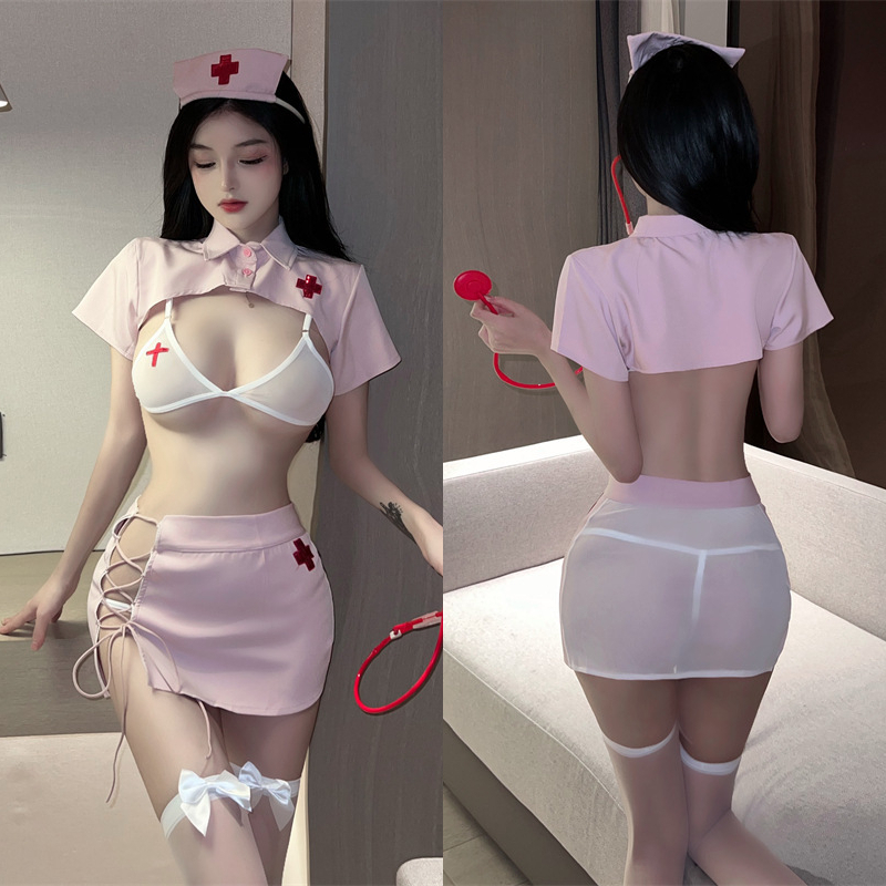 ชุดเซ็กซี่ ชุดพยาบาลคอสเพลย์ เปิดหลัง คอลึก ชุดนอนเซ็กซี่