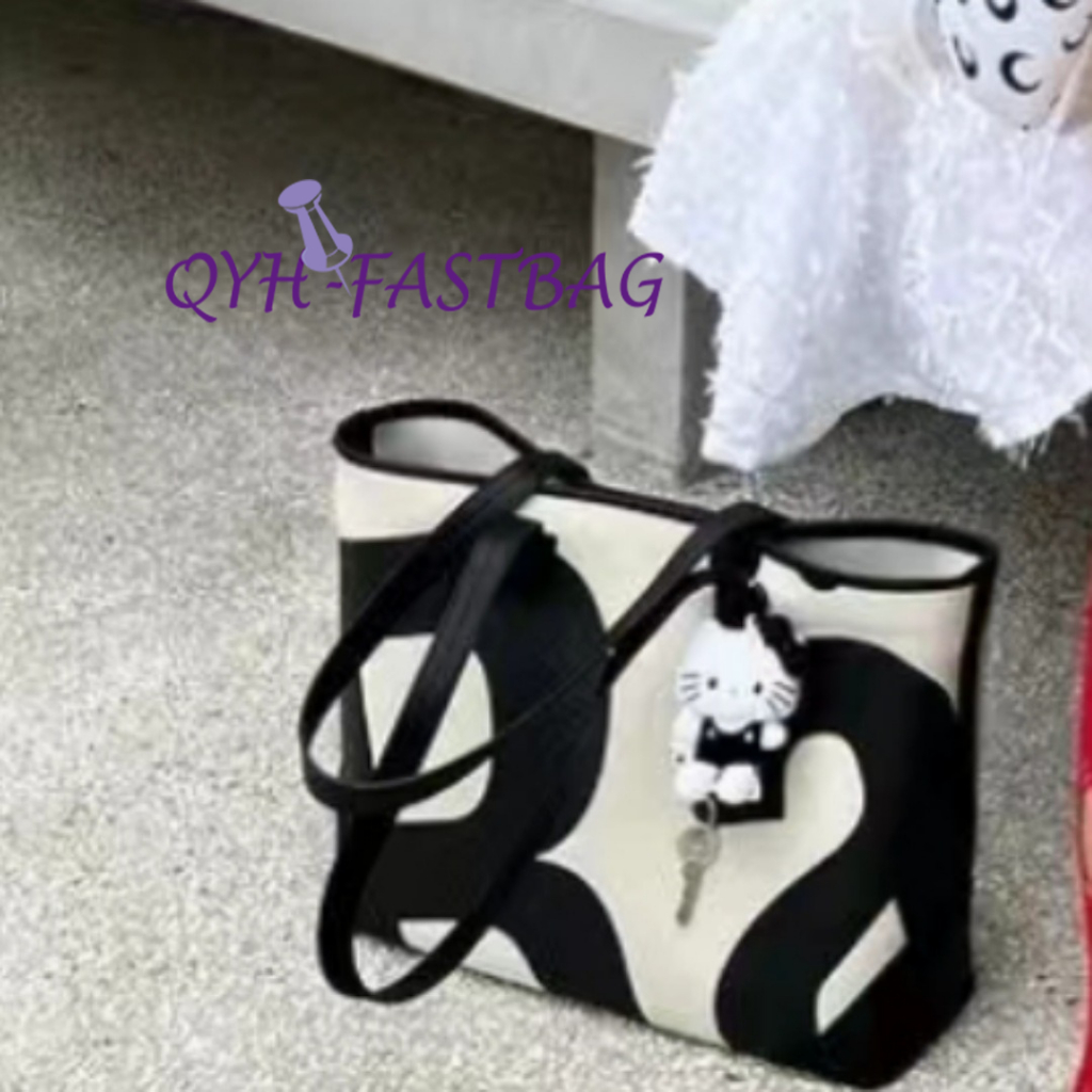 Qyh-fastbag ใหม่แฟชั่นอินเทรนด์ Tote Bag กระเป๋าสะพายพร็อพความจุขนาดใหญ่