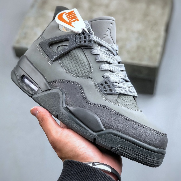 Air Jordan 4 Retro "Smoke Grey" AJ4 Paris Olympic Jordan รองเท้าบาสเก็ตบอลรองเท้าผ้าใบ FQ7928-001