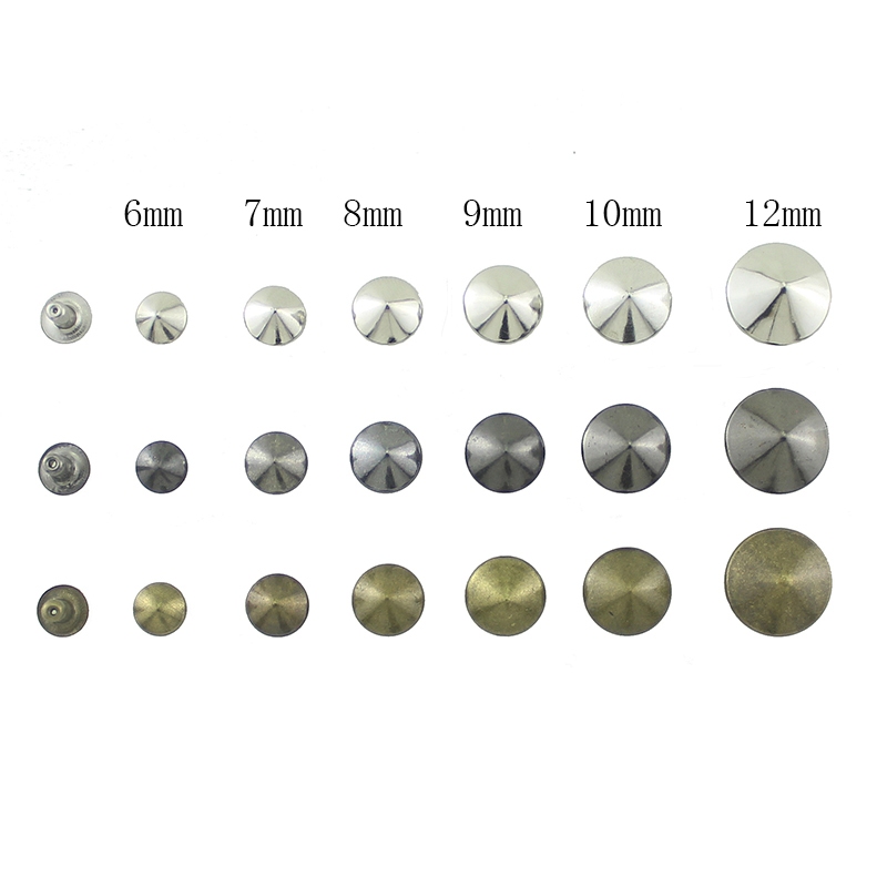 100 ชุดกรวย Rivets สําหรับหนังรอบ Steeple เล็บยาง Studs และ Spikes สําหรับเสื้อผ้า DIY รองเท้ากระเป๋า Tachas Para Ropa
