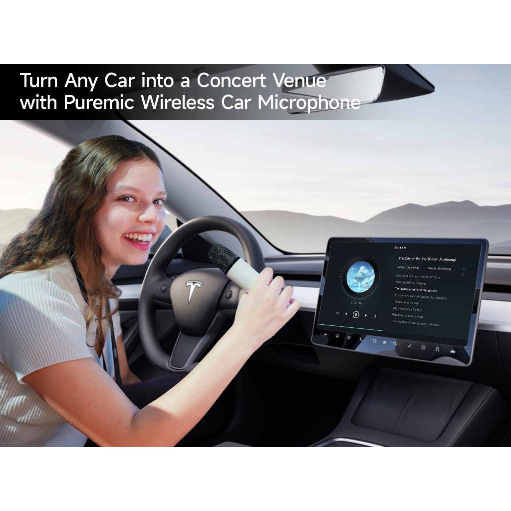 Tesla ไมโครโฟน Tesla CaraokeMic ชาร์จ Tesla Mic ทํางานอย่างเป็นทางการสําหรับ Tesla รุ่น Y/3/X (Q1)