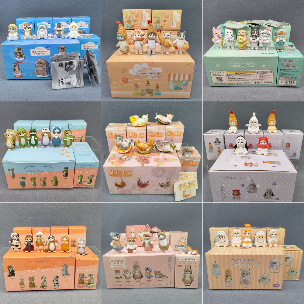 22สไตล์กล่องการ์ตูนอะนิเมะmoffusand Sharkแมวทอดกุ้งTiger Shark WhaleกบPanda My Melody Kuromiสัตว์แมวQรุ่นPVC Action Figuresตุ๊กตาของเล่น