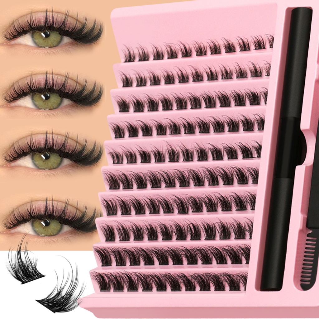 Groinneya False Lash Clusters 3D Cat Eye False Eye ขนตาคลัสเตอร์ส่วนบุคคลขนตา DIY ผสมขนตาขยายแต่งหน้า