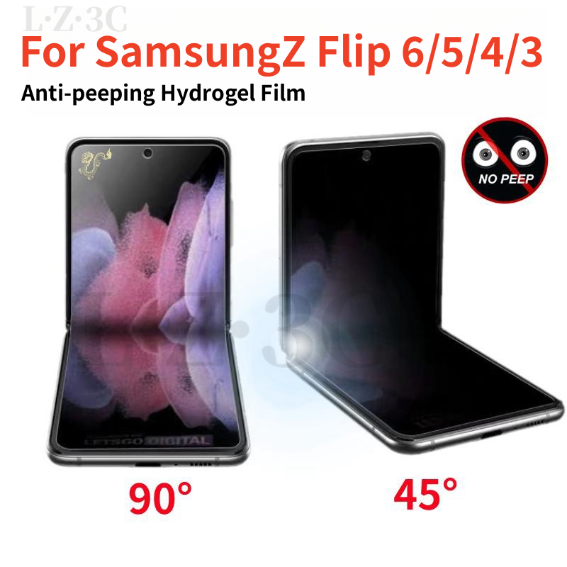 SAMSUNG 1~2pcs,ความเป็นส่วนตัวhydrogelฟิล์มสติกเกอร์สําหรับsamsung Galaxy Z Flip 6 5 4 3 Full Body Anti Glare ZFlip Flip5 Flip4 Flip3 ป้องกันหน้าจอ-ไม่ใช่กระจกนิรภัย