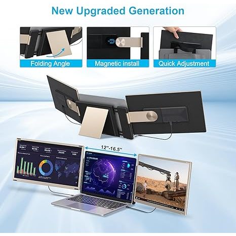 15.6 Triple Screen Laptop Screen Extender FHD 1080P IPS หน้าจอที่ถอดออกได้ Travel Monitor หน้าจอแล็ปท็อป