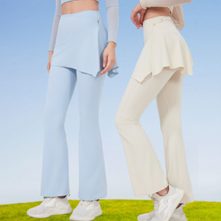 L.CIRCLESportsกางเกงกีฬากางเกงบานชุดสองชิ้นNudeเอวสูงยกสะโพก