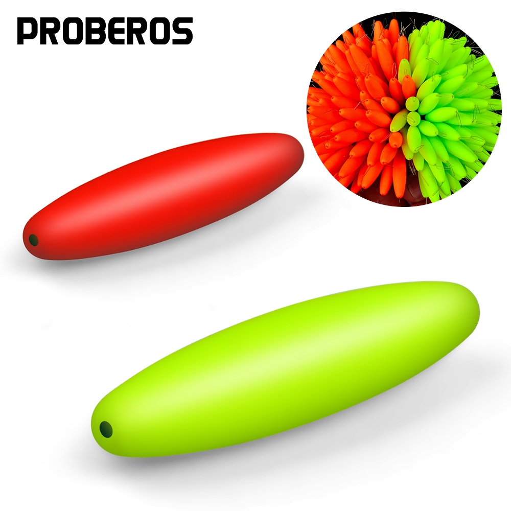 Proberos 100PCS ตกปลา Bobbers ลอยปลาดุก, Vibrant Hard โฟมตกปลา Peg Floats, Strong ลอยตัวสําหรับตกปลาน้ําเค็มน้ําจืด, Perfect สําหรับ Santee ปลาดุก Rig