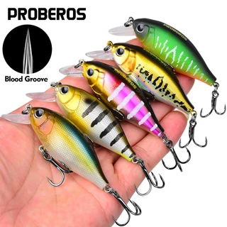 Proberos ตื้นดําน้ํา Crankbaits: 14g/0.49oz 7.5 ซม./1.95 นิ้ว Wobbler ประดิษฐ์ Hard เหยื่อสําหรับ Bass & Pike ตกปลา