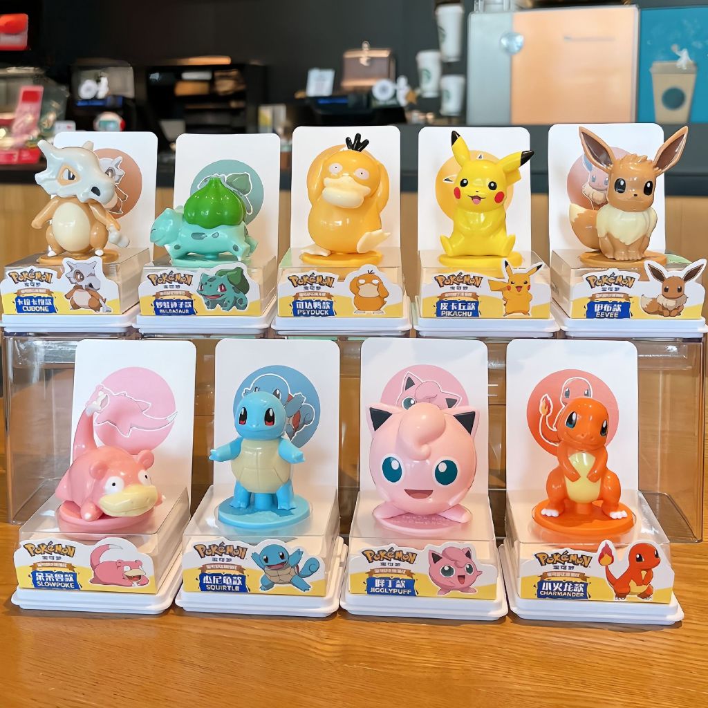 ได้รับอนุญาตอย่างแท้จริง Pokemon เครื่องประดับโมเดล Pikachu ตีตรา ตุ๊กตาร่วมแบรนด์ Charmander ของเล่น