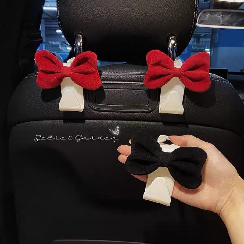คุณภาพสูง Bowknot รถที่นั่งกลับ Hooks รถ Headrest Organizer แขวน Auto Decor ตกแต่งรถ