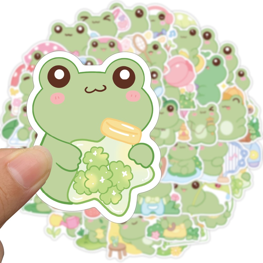 [สติกเกอร์ขนาดใหญ่]50ชิ้น/เซ็ตน่ารักกบการ์ตูนสัตว์สติ๊กเกอร์กราฟฟิตีสําหรับแล็ปท็อปสเก็ตบอร์ดสมุดภาพกีตาร์ความงามสติกเกอร์ของเล่นเด็กของขวั