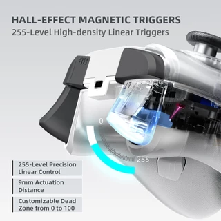 Machenike G5 Pro Series คอนโทรลเลอร์เกมแพดไร้สาย, Hall Linear Trigger ปุ่มกล 6 แกน Gyroscope การเชื่อมต่อ Tri-Mode สําหรับสวิตช์ไอน้ํา Windows PC แท็บเล็ตสมาร์ททีวี