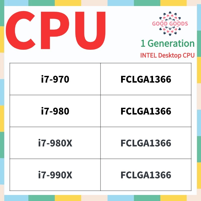 I7-970 i7980 i7-980X i7-990X 1th generation INTEL Core CPU เดสก์ท็อป FCLGA1366