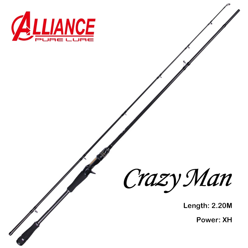 Crazy MAN XH คันเบ็ด 10-45 น้ําหนักล่อที่มีประสิทธิภาพ Pike Snakehead Rod Spinning 2.2M XF Action Giant Rod – โปรปัง