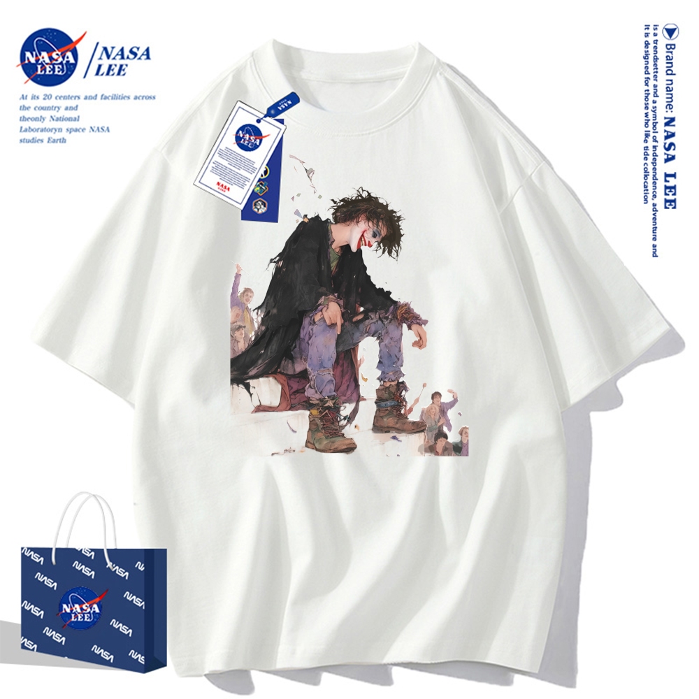 สินค้าพร้อมส่ง เสื้อยืดคอกลมลายร่วมกับ NASA ใส่ได้ทั้งชายและหญิง ผลิตจากผ้าคอตตอน 100% เหมาะสำหรับเยาวชน