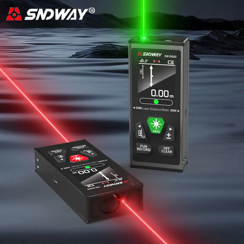 2024 ใหม่SNDWAY Dual Laser Distance Meter การวัดแบบสองทิศทางอิเล็กทรอนิกส์ระดับ Range Finder เลเซอร์เทปไม้บรรทัด SW-DR/DG SW-DR60 SW-DR100