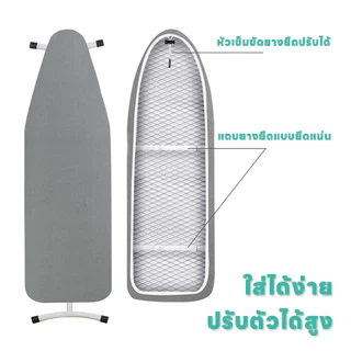 U-Choice 🔥ผ้ารีดผ้าสะท้อนความร้อน🔥ผ้ารองรีด 49x132ซม.49x145ซม. แถบยางยืดปรับระดับได้ ผ้าคลุมโต๊ะรีดผ้า ฟองน้ำหนา เหมาะสำหรับโต๊ะผ้าแนวตั้ง สี่ขนาดและหลายสไตล์ให้เลือก