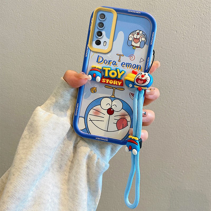 Anti-drop ซิลิโคนนุ่มการ์ตูนสามมิติตุ๊กตาสายคล้องมือเคสโทรศัพท์เหมาะสําหรับ Huawei Enjoy 20 SE/PPA-AL20/P สมาร์ท 2021/Y7a