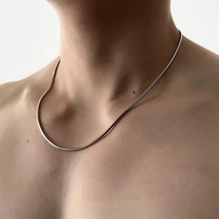 สร้อยคอผู้ชายและผู้หญิงสแตนเลสที่เรียบง่ายโซ่กระดูกงูย้อนยุคแฟชั่น