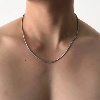 สร้อยคอผู้ชายและผู้หญิงสแตนเลสที่เรียบง่ายโซ่กระดูกงูย้อนยุคแฟชั่น