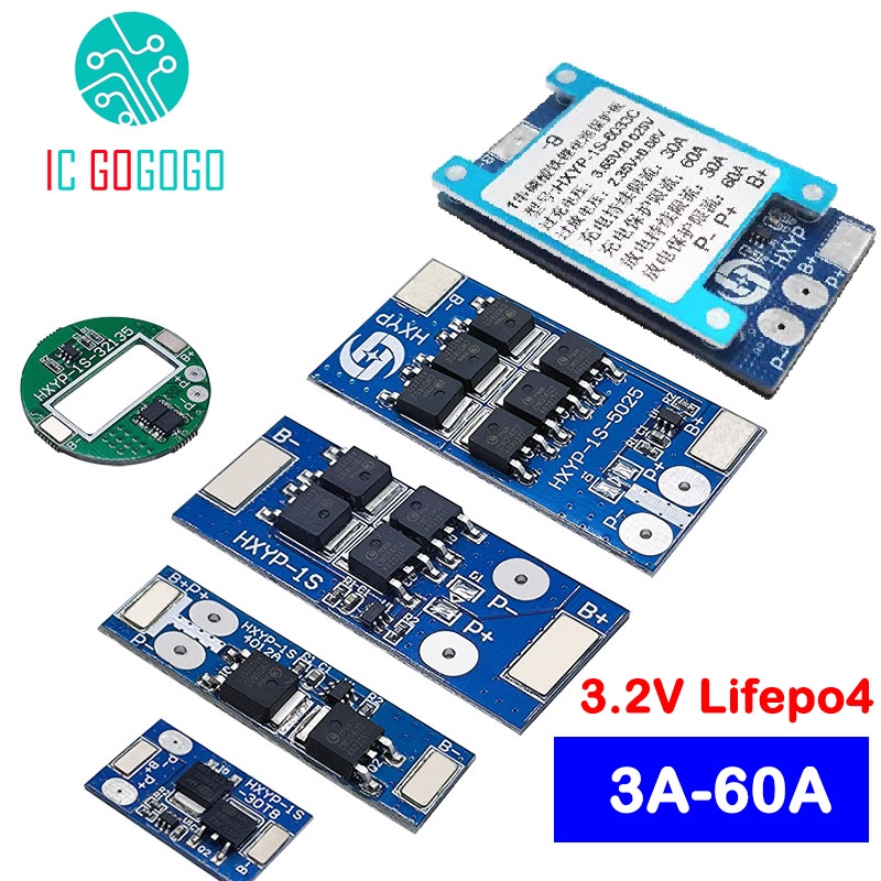 1s 3.2V แบตเตอรี่ลิเธียมเหล็กฟอสเฟตป้องกันเดี่ยว Series 3.65V Anti overcharge overdischarge BMS 3A 7A 10A 12A 15A 20A 30A