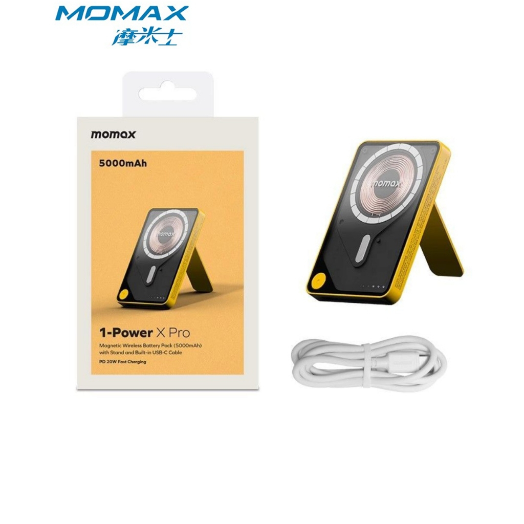 Momax 3-in-1 20W 5000mah/10000mah Powerbank Magnetic Charging Ultra-thin Lightweight with Fast Charging Cable Holder