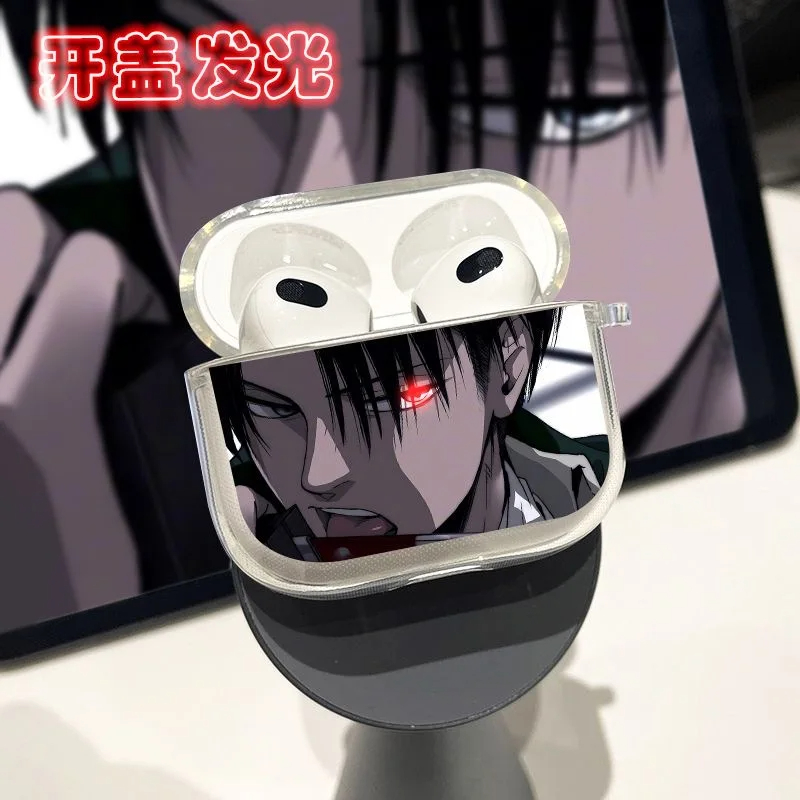 อะนิเมะโจมตีบนtitanกรณีโปร่งใสสําหรับairpods Pro 4 2 1 Shingeki No Kyojin Levi Eren Yeager Airpodกรณ