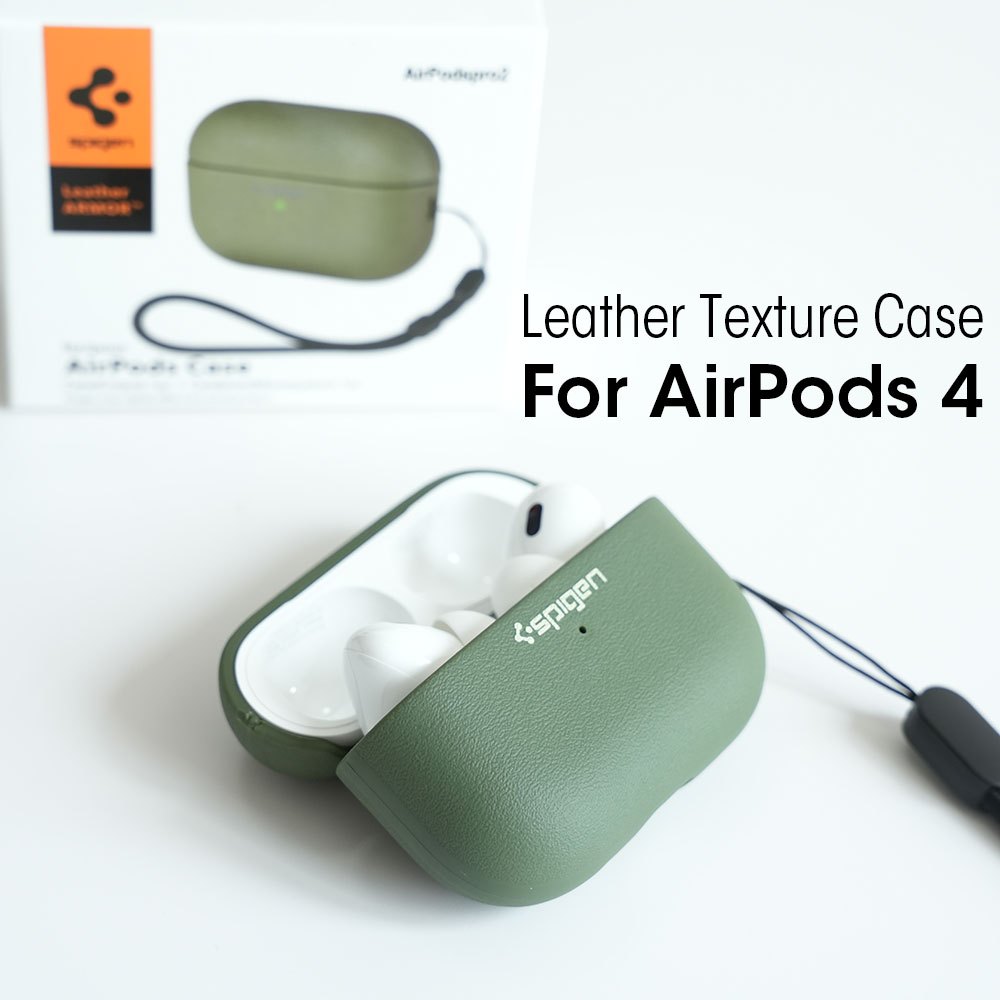 Spigen TPU Soft Case สําหรับ Airpods 4 เคสป้องกัน [รองรับการชาร์จไร้สาย] เคสซิลิโคนกันฝุ่นเนื้อหนังสําหรับ Airpods Pro 2nd Gen สําหรับ Airpods 3 เคสพร้อมเชือกเส้นเล็ก