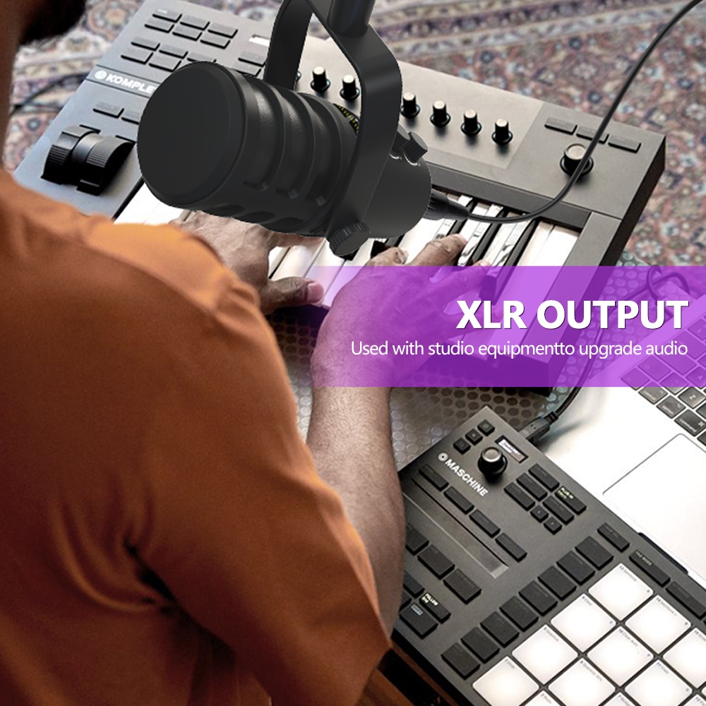 Zealsound Mu7 XLR ไมโครโฟนไดนามิก USB สําหรับการบันทึก Podcast PC สตรีมมิ่งไมโครโฟนสําหรับเล่นเกม
