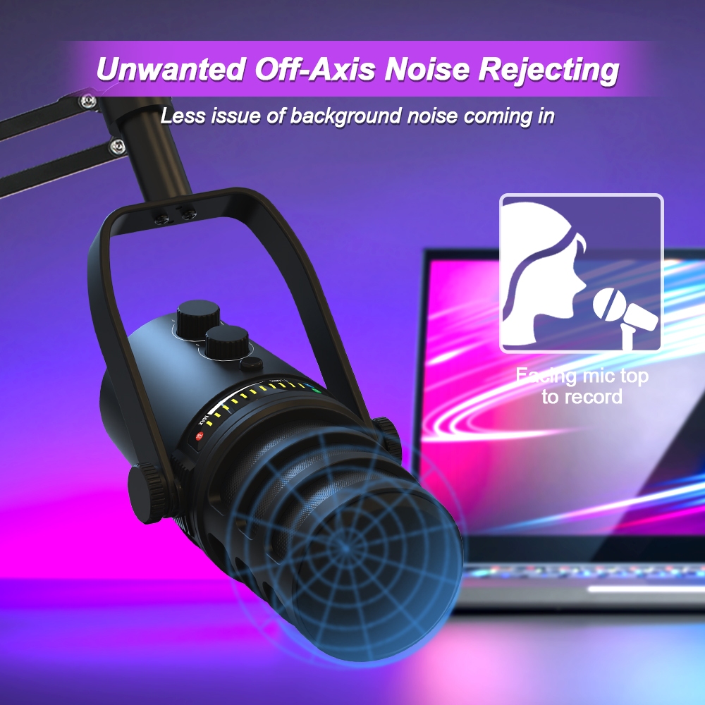 Zealsound Mu7 XLR ไมโครโฟนไดนามิก USB สําหรับการบันทึก Podcast PC สตรีมมิ่งไมโครโฟนสําหรับเล่นเกม