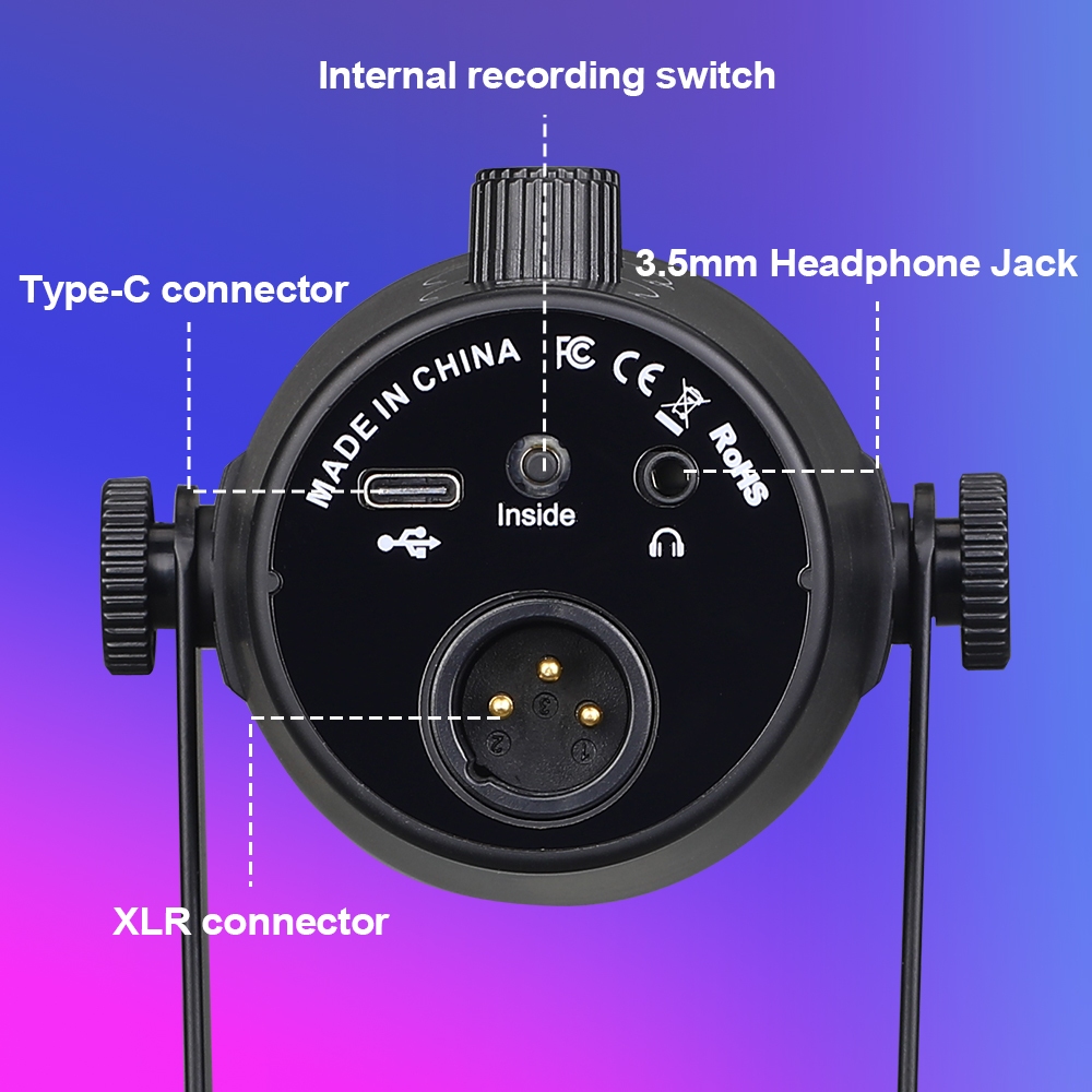 Zealsound Mu7 XLR ไมโครโฟนไดนามิก USB สําหรับการบันทึก Podcast PC สตรีมมิ่งไมโครโฟนสําหรับเล่นเกม