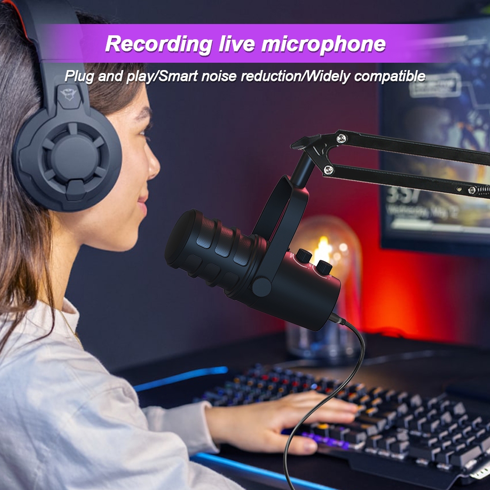 Zealsound Mu7 XLR ไมโครโฟนไดนามิก USB สําหรับการบันทึก Podcast PC สตรีมมิ่งไมโครโฟนสําหรับเล่นเกม
