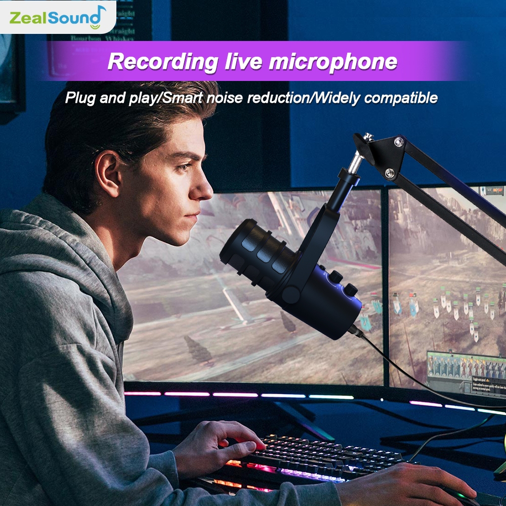 Zealsound Mu7 XLR ไมโครโฟนไดนามิก USB สําหรับการบันทึก Podcast PC สตรีมมิ่งไมโครโฟนสําหรับเล่นเกม