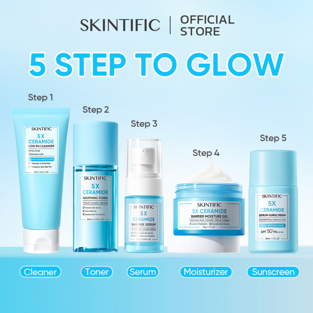 【5PCS】SKINTIFIC 5X Ceramide Moist&Glowing Outfit การบำรุงในฤดูหนาว สำหรับดูแลผิว บำรุงความชุ่มชื้น เติมน้ำให้ผิว และรักษาความเสถียรของผิว