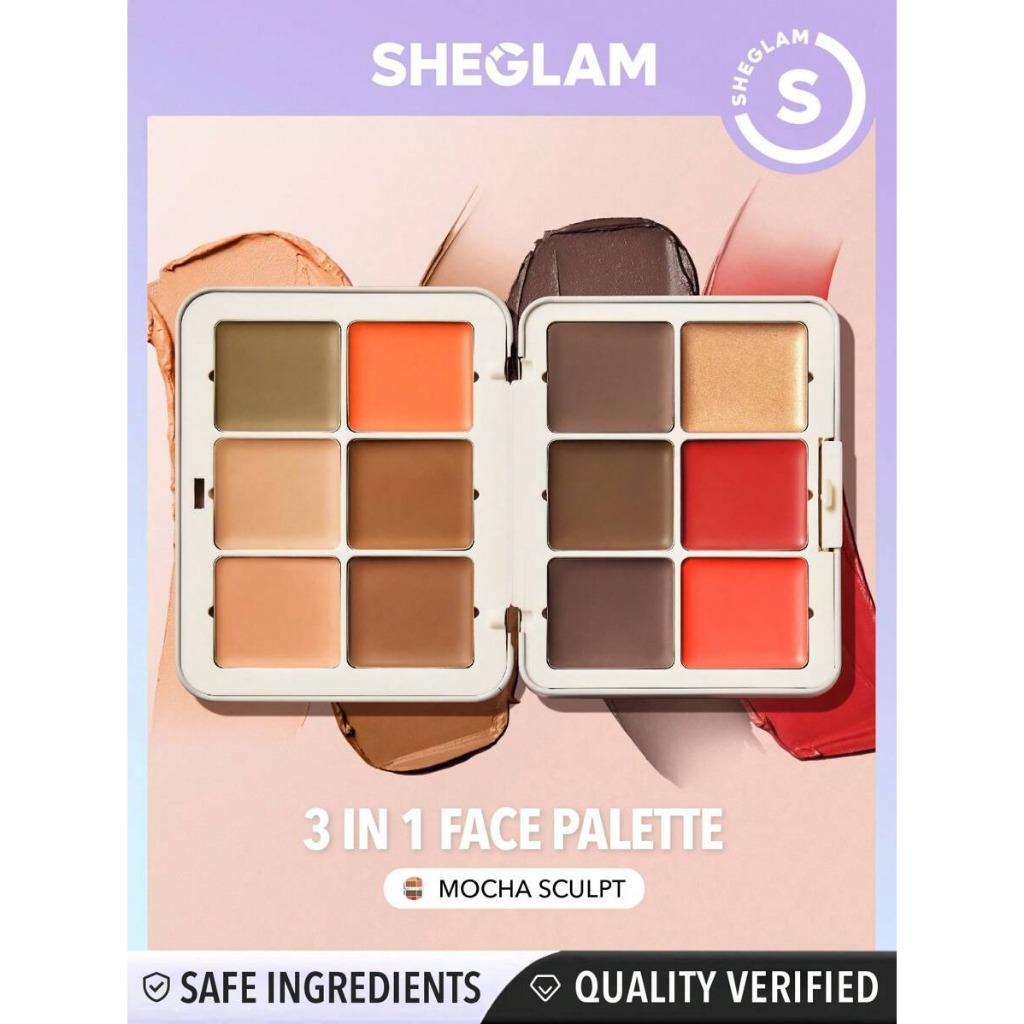 Sheglam All About That Face Multifunctional Face Palette คอนซีลเลอร์ปกปิดสูง Blush Contour Hightlighter