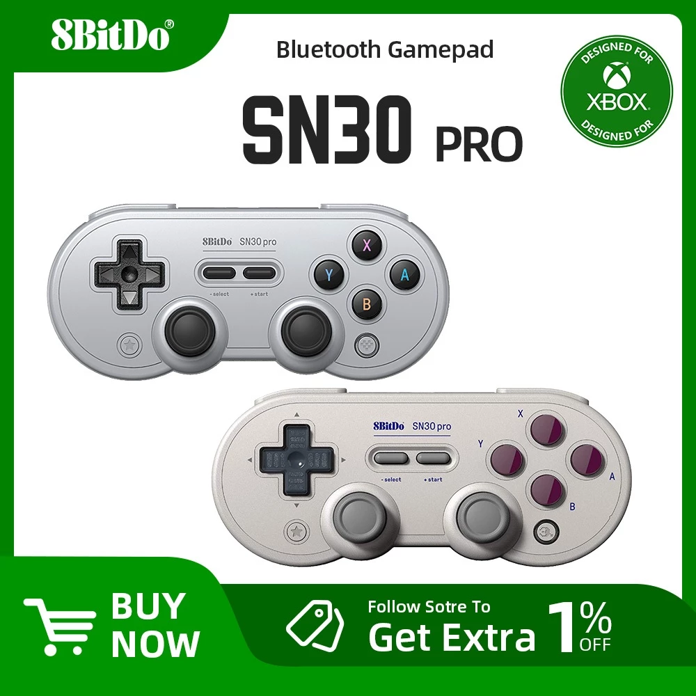 8bitdo SN30 Pro เกมแพดบลูทูธไร้สายพร้อมเอฟเฟกต์ห้องโถงสําหรับ Nintendo Switch, PC, Windows 10, 11, Steam Deck, Android, macOS