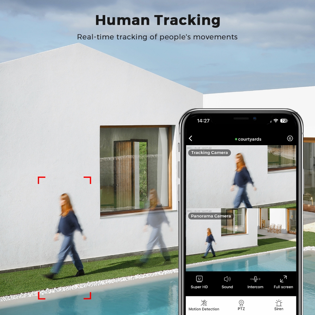Hamrol 15MP/10MP 5G & 2.4GHZ Dual เลนส์ PTZ WiFi กล้อง 10X ซูมสมาร์ท Night Vision กล้องวงจรปิด O-KAM App ราคา ถูกที่สุด ดีลบีเคเค แกลเลอรีภาพที่ 3