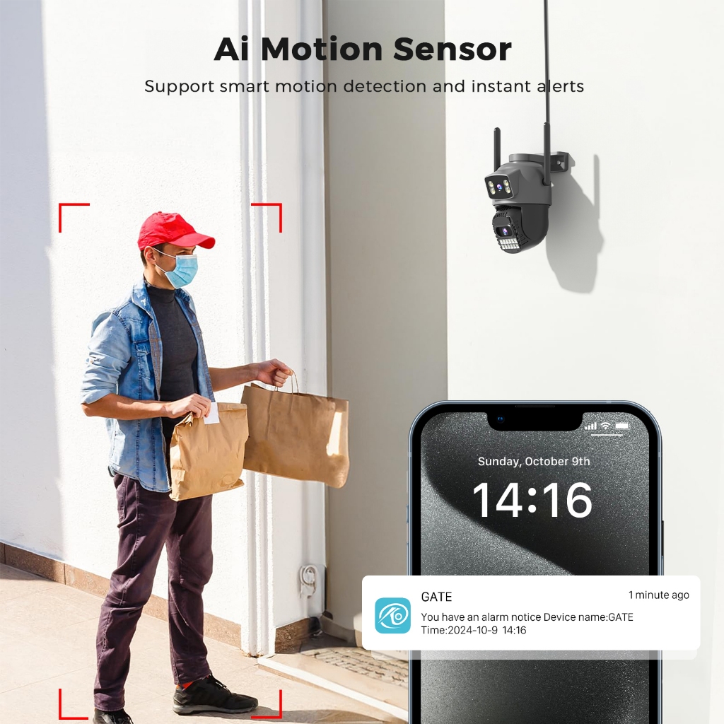 Hamrol 15MP/10MP 5G & 2.4GHZ Dual เลนส์ PTZ WiFi กล้อง 10X ซูมสมาร์ท Night Vision กล้องวงจรปิด O-KAM App ราคา ถูกที่สุด ดีลบีเคเค แกลเลอรีภาพที่ 5