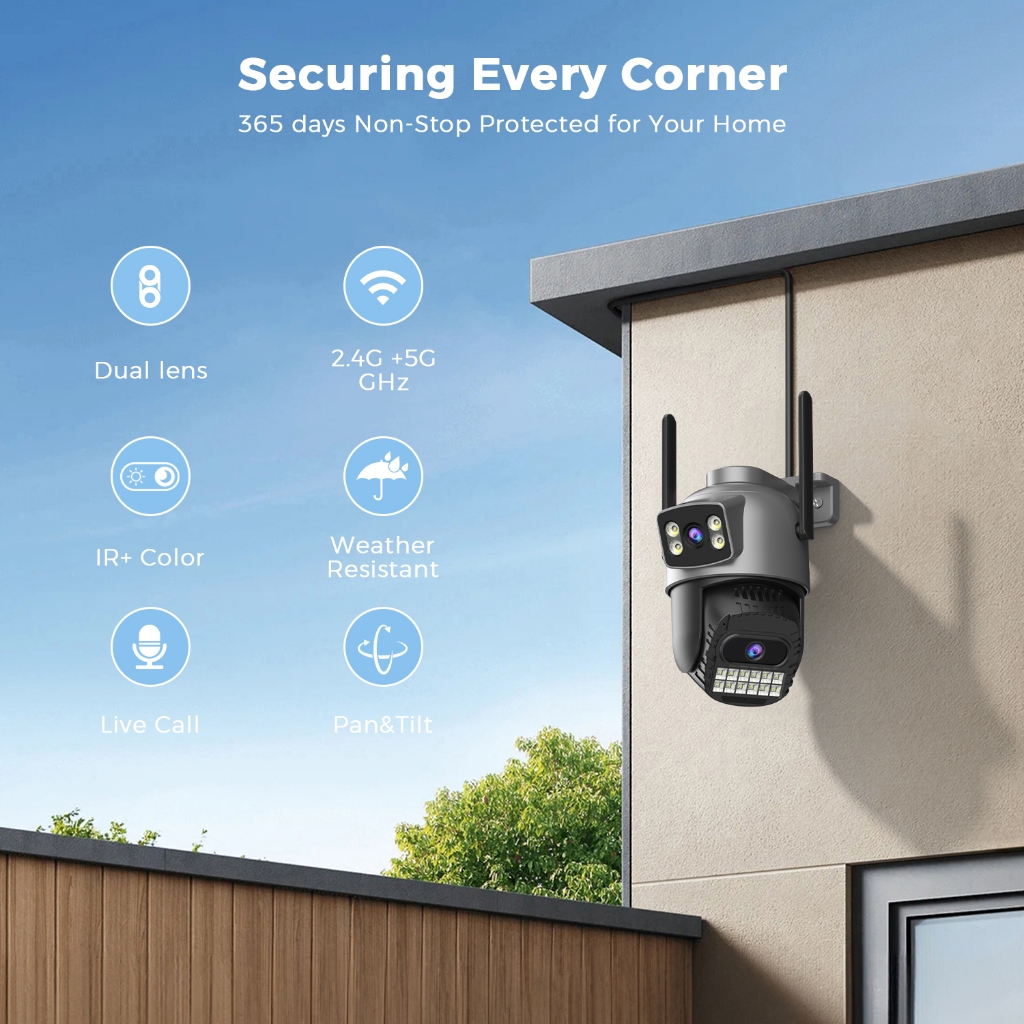 Hamrol 15MP/10MP 5G & 2.4GHZ Dual เลนส์ PTZ WiFi กล้อง 10X ซูมสมาร์ท Night Vision กล้องวงจรปิด O-KAM App ราคา ถูกที่สุด ดีลบีเคเค แกลเลอรีภาพที่ 6