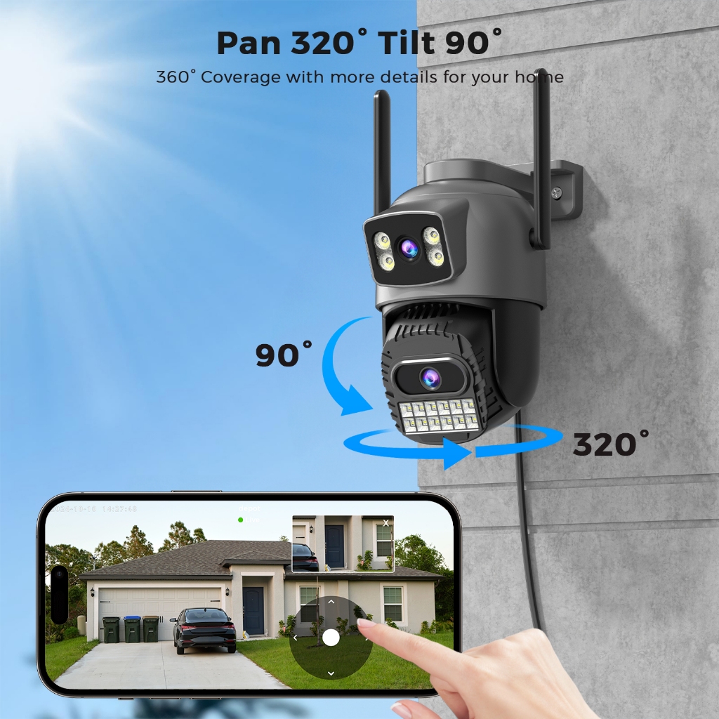 Hamrol 15MP/10MP 5G & 2.4GHZ Dual เลนส์ PTZ WiFi กล้อง 10X ซูมสมาร์ท Night Vision กล้องวงจรปิด O-KAM App ราคา ถูกที่สุด ดีลบีเคเค แกลเลอรีภาพที่ 9
