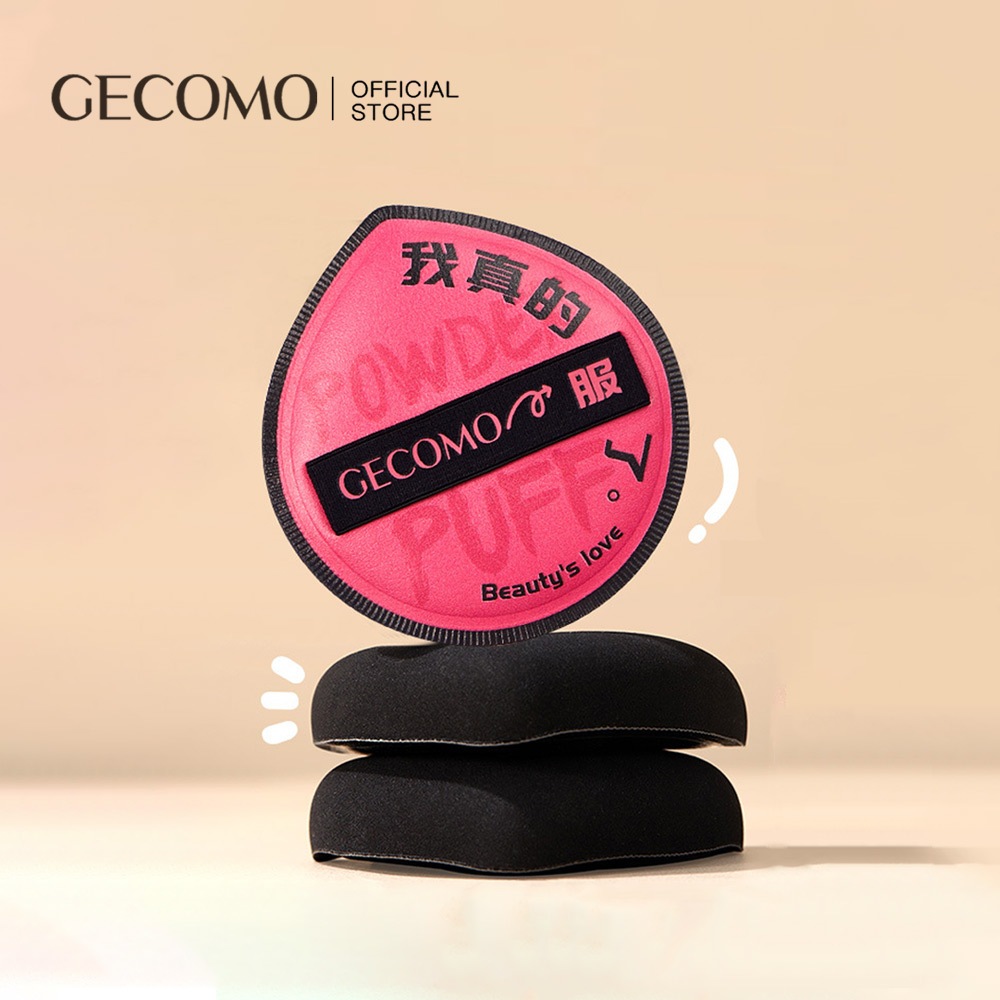Gecomo เซตพัฟแต่งหน้าแบบแอร์คูชั่น,การใช้แบบเปียกแห้ง, พร้อมคอนเทนเนอร์, ฟองน้ำแต่งหน้า พัฟมาร์ชแมลโลว์เนื้อนุ่ม