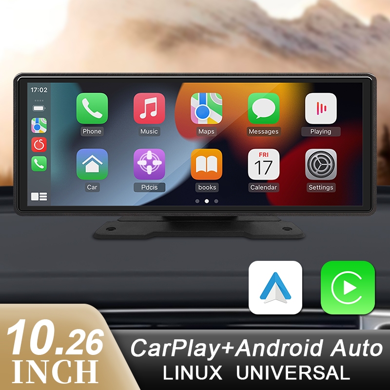 รถวิทยุ 10.26 แบบพกพา CarPlay มัลติมีเดีย Android เครื่องเล่นวิดีโออัตโนมัติหน้าจอสัมผัสพร้อมรีโมทคอนโทรลกล้องมองหลัง