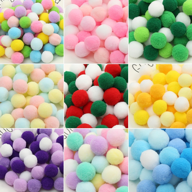 100 ชิ้น/ถุง Macaron Pompom Fluffy Ball 10 มม.สี Plush Ball Handmade Craft DIY ของเล่นตกแต่งแถบคาดศีรษะวัสดุอุปกรณ์เสริมคริสต์มาสของขวัญ