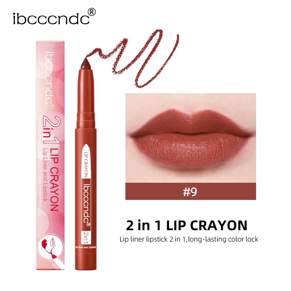 Ibcccndc Velvet Mist ลิปสติก เนื้อแมตต์ ชินจัง ลิปไลเนอร์ ติดทนนาน กันน้ํา เม็ดสีสูง แมตต์ ลิปเมคอัพ