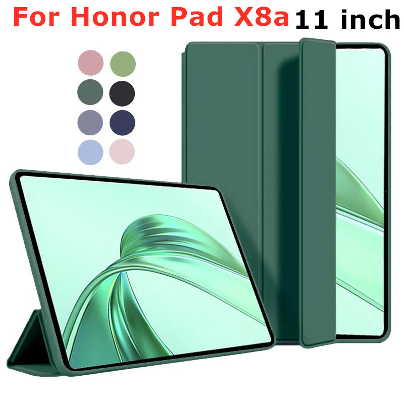 ผิวปลอกหนัง PU สําหรับ Honor Pad X8a แท็บเล็ต 11 นิ้วแท็บเล็ต, เปลือกซิลิโคนอ่อนนุ่มพับขาตั้งฝาครอบ NDL-W09 แขนป้องกัน