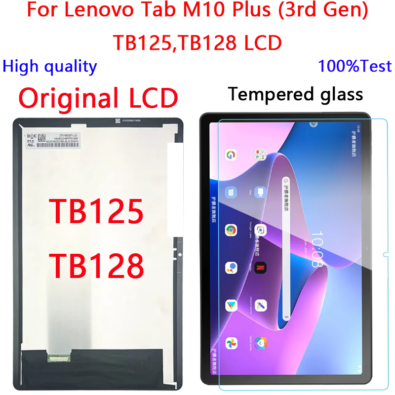 Original สําหรับ Lenovo Tab M10 Plus (3rd Gen) TB125,TB128 จอแสดงผล LCD Touch Screen Digitizer Glass Assembly อะไหล่ซ่อม – โปรปัง