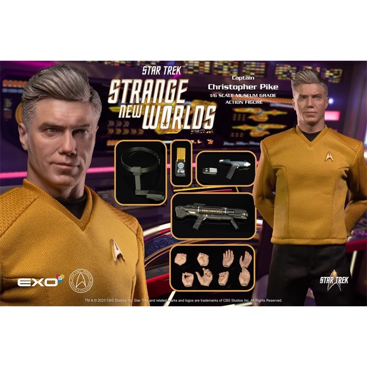 EXO-6 1/6 Hyper Realistic Action Figure Star Trek Strange New Worlds Captain Christopher Pike Action